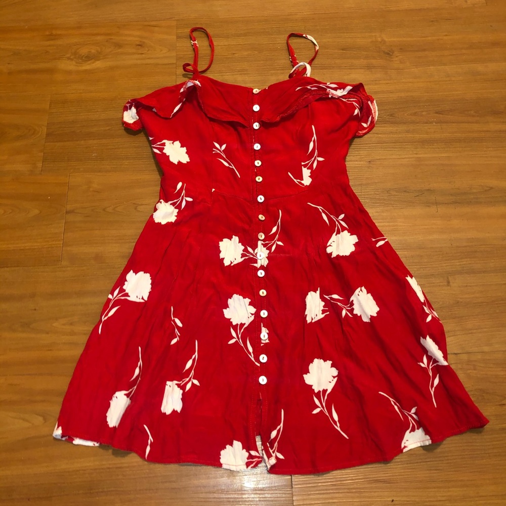 Forever 21 Open Back Floral Mini Dress (small)